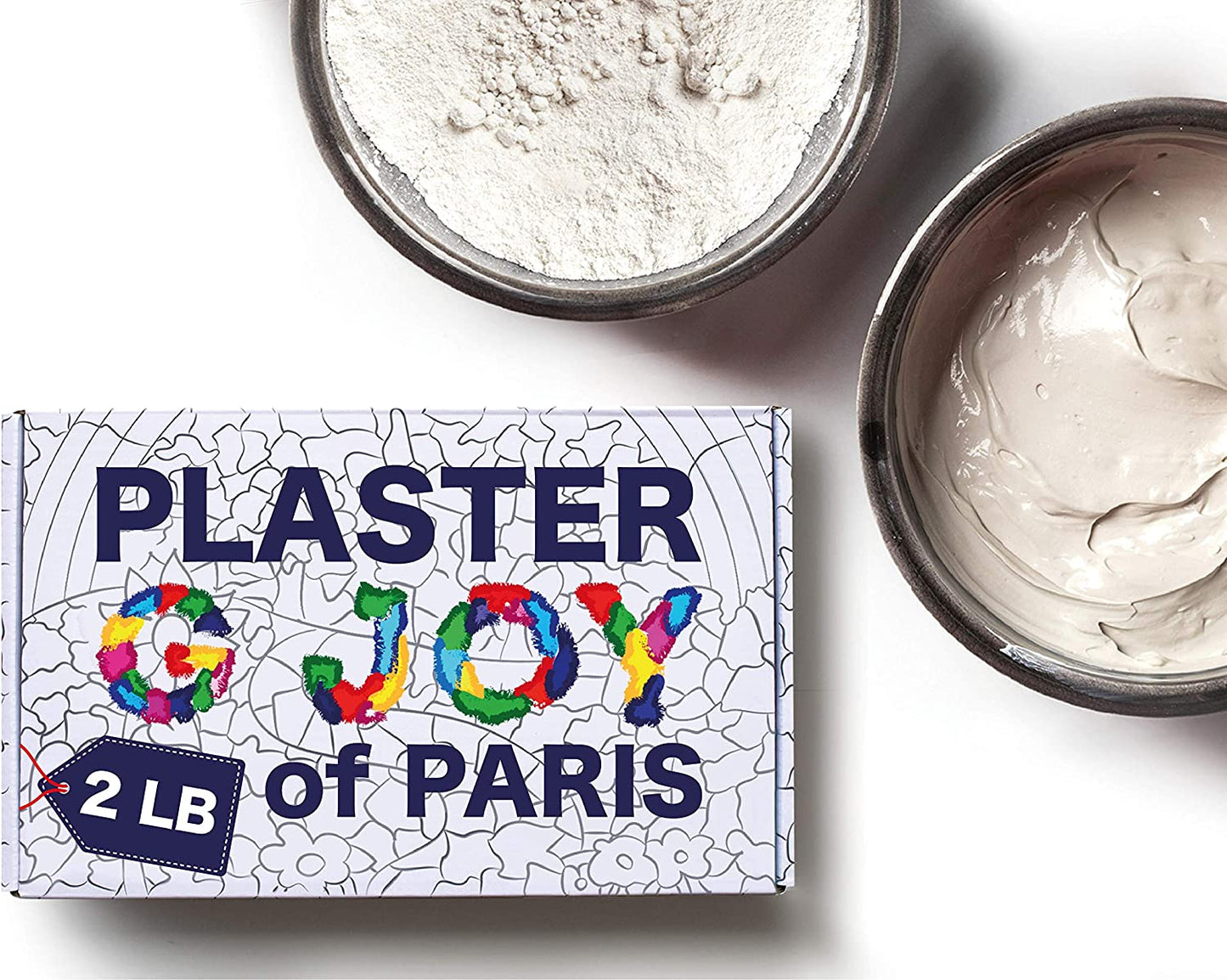 Plaster of Paris Powder for Crafts - 2lb Pottery &amp; Ceramic Casting Material, Plaster Hand Mold Casting Kit, Hydrocal Gypsum Powder - Ideal for Latex Molds, Craft Projects, Model Railroads, Wall Repair image 0