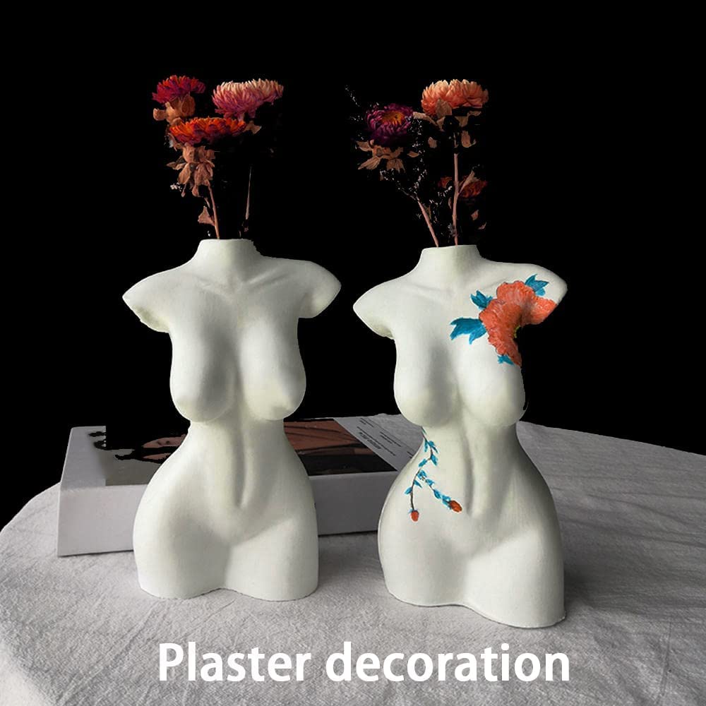 ZIIVARD 2 Pieces 3D Human Body Molds Silicone Candle Mold Female Male Woman Men Sculpture Model Candle Making Wax Mould DIY Crafts Cake Soap Making (Women&amp;Men) image 6