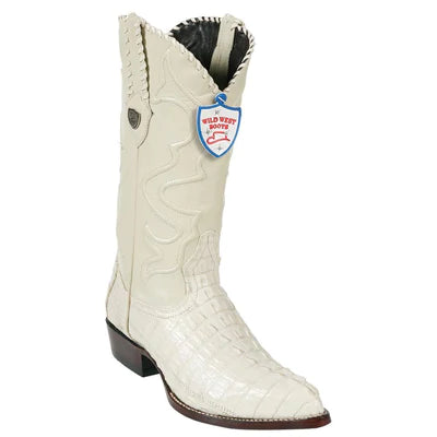 WILD WEST BOOTS #2990104 MEN'S | COLOR WINTERWHITE | MEN'S WILD WEST CAIMAN TAIL J TOE BOOTS HANDCRAFTED image 0