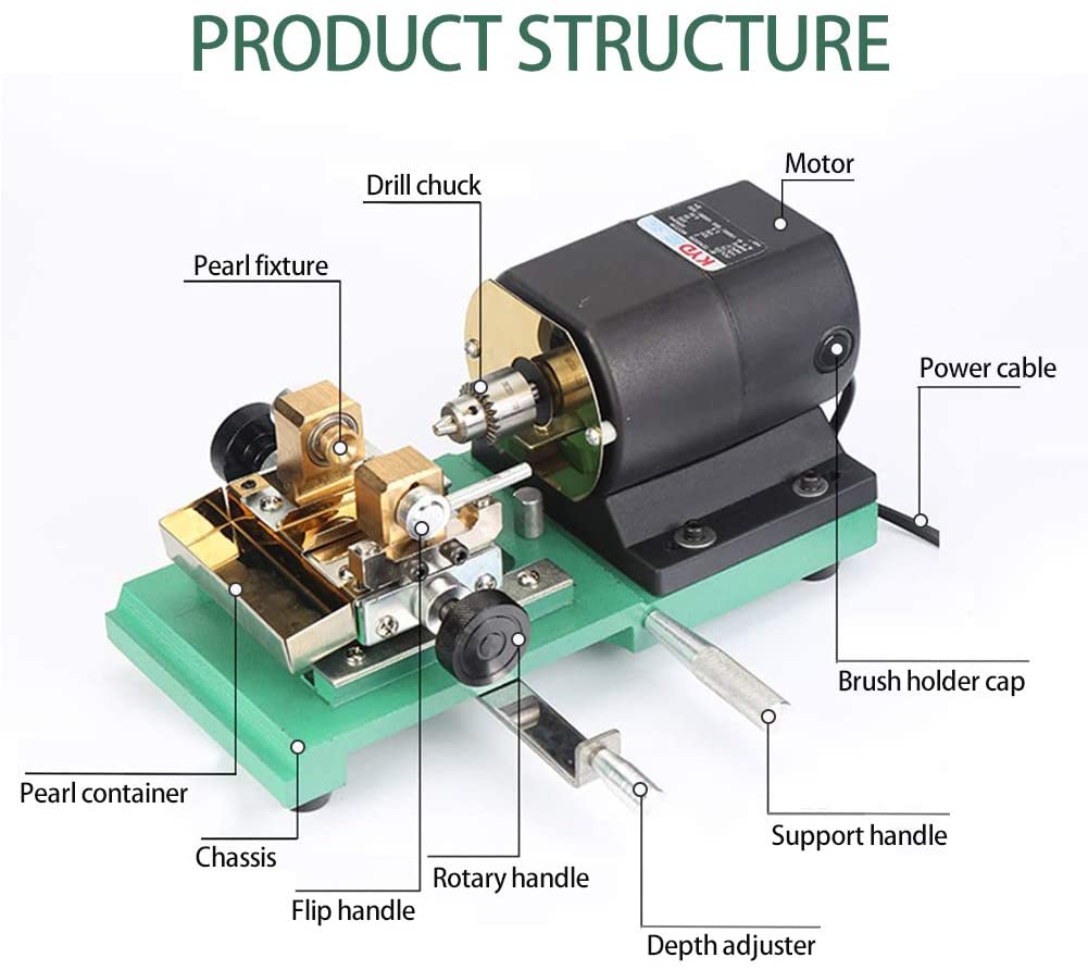 HiHydro 280W 110V Pearl Drilling Machine Driller Full Set Drill Holder for Shell Coral Amber Stone  Jewelry Tools image 1