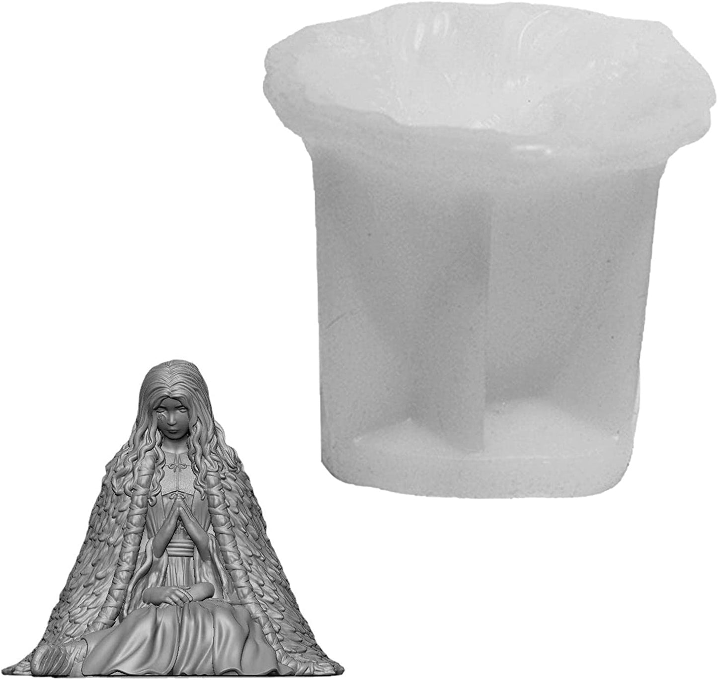 Uwariloy 3D Silicone Witch Mould, Creative Four Hand Witch Candle Molds Halloween Witch Sculpture Casting Mold Handmade Resin Mould Aroma Wax Making Mold for DIY Crafts Soap Cake Candle Making image 0