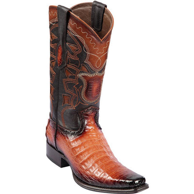 LOS ALTOS BOOTS MENS #768257 EUROPEAN SQUARE TOE | GENUINE CAIMAN BELLY BOOTS | COLOR FADED COGNAC image 0