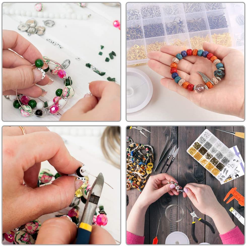 PP OPOUNT 1116 PCS Jewelry Making Supplies with Jewelry Making Tools, Jewelry Wire, Earring Charms, Jewelry Findings, Helping Hands for Jewelry Making and Repairing image 6