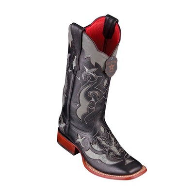 WOMEN’S LOS ALTOS TEJU LIZARD BOOTS WIDE SQUARE TOE HANDCRAFTED | COLOR SANDED GRAY (32R0709) image 0