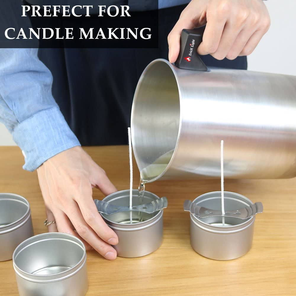 EricX Light Candle Making Pouring Pot, 4 pounds, Dripless Pouring Spout &amp; Heat-Resisting Handle Designed Wax Melting Pot, Aluminum Construction Candle Making Pitcher image 6