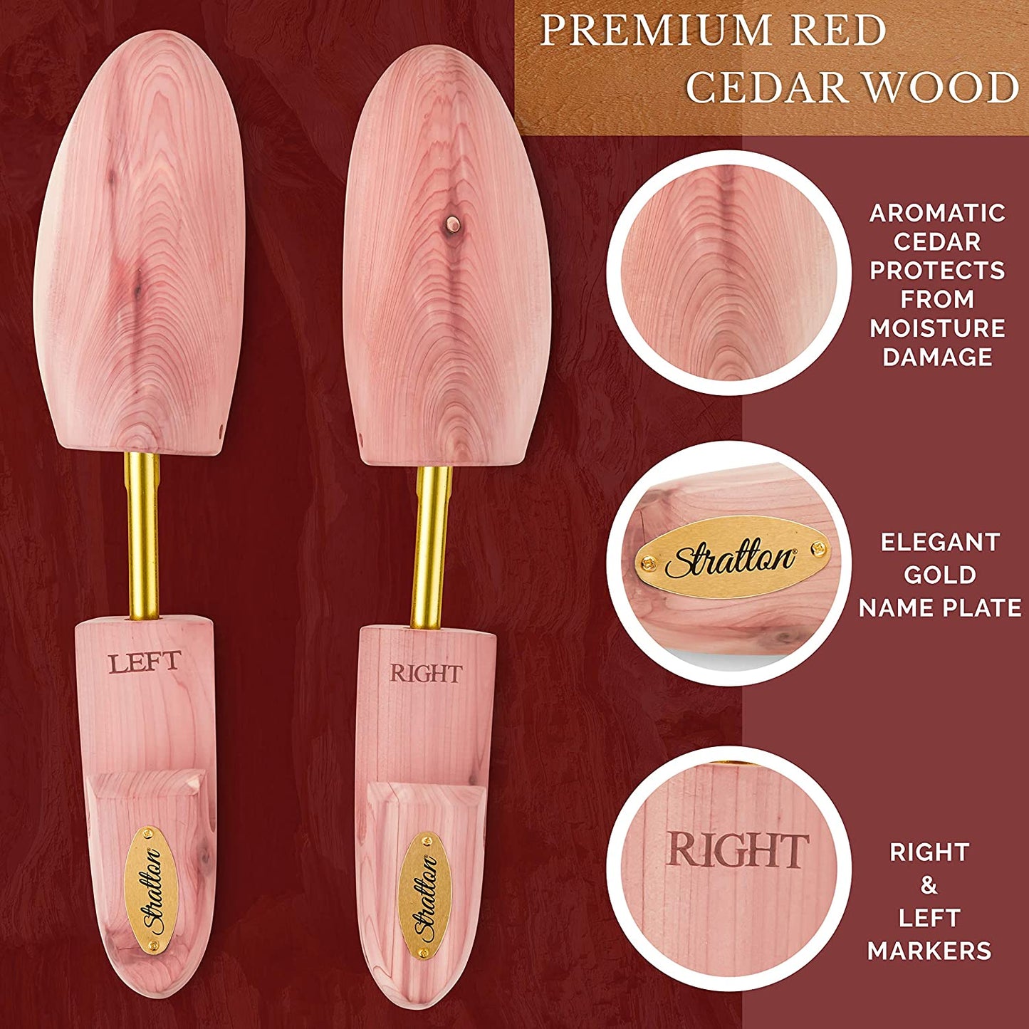 Stratton Cedar Western Cowboy Style Boot Tree For Men | Aromatic Red Cedar | Great Gift For Men! image 1