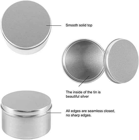Moretoes 24 Pack Candle Tins 8oz Round Metal Tins with Lids for Candle Making, Arts Crafts, Storage image 2