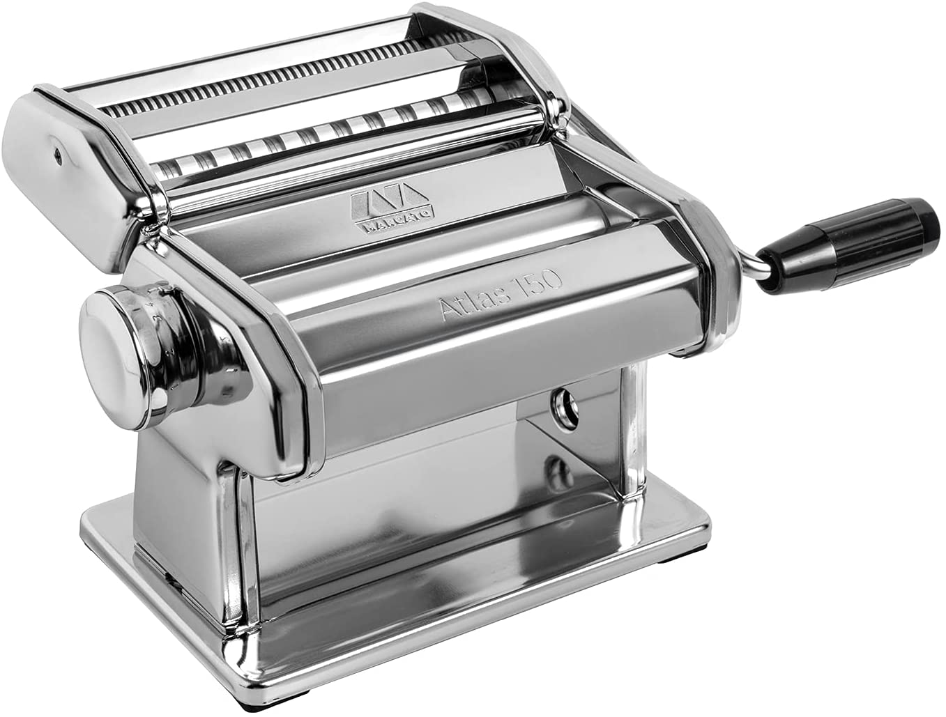 MARCATO Atlas 150 Pasta Machine, Made in Italy, Includes Cutter, Hand Crank, and Instructions, 150 mm, Stainless Steel image 0
