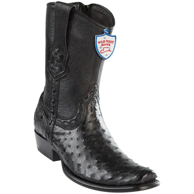 WILD WEST BOOTS #279B0305 MEN'S | COLOR BLACK | MEN’S WILD WEST OSTRICH BOOTS DUBAI TOE HANDCRAFTED image 0