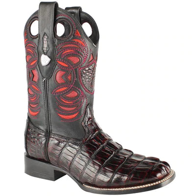 WILD WEST BOOTS #28240118 MEN'S | COLOR BLACK CHERRY | MEN’S WILD WEST CAIMAN TAIL BOOTS HANDCRAFTED image 0