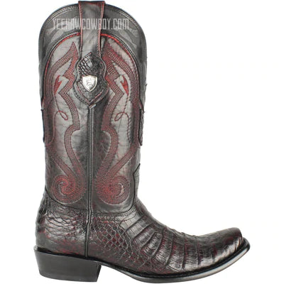 WILD WEST BOOTS #2798218 MEN'S | COLOR BLACKCHERRY | MEN'S WILD WEST CAIMAN BELLY BOOTS DUBAI TOE HANDCRAFTED image 0