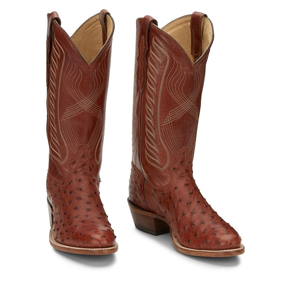 Tony Lamas Boots Men's Western McCandles 13" Full Quil Color Brandy image 0