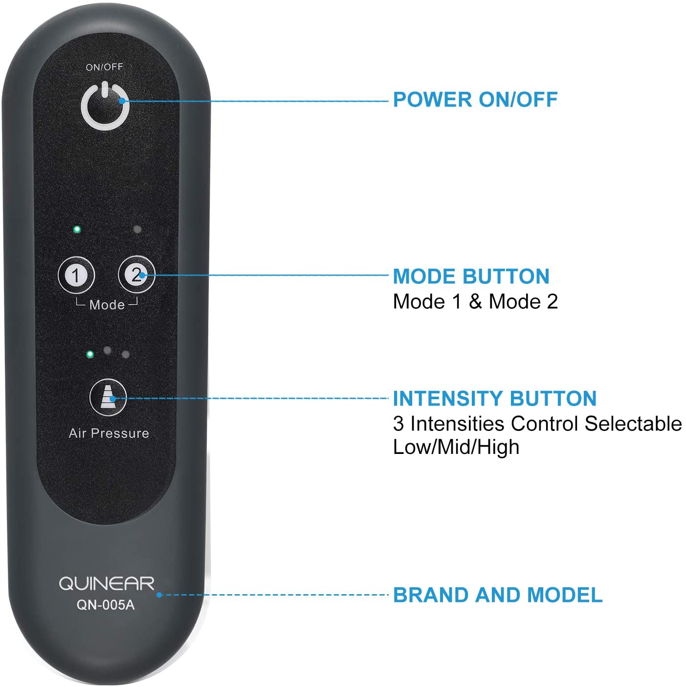 QUINEAR Air Compression Leg Massager for Circulation Calf Wraps Massage for Muscle Relaxation with Handheld Controller 2 Modes 3 Intensities image 4