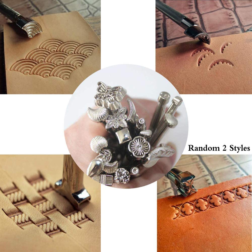 Swiftrans 33Pc Leather Tools Leather Craft Tools Kit Leather DIY Leather Working Tools Leather Sewing Set Hand Stitching Tool Set with Groover Awl Waxed Thread Thimble Kit for Punching Cutting Sewing image 4