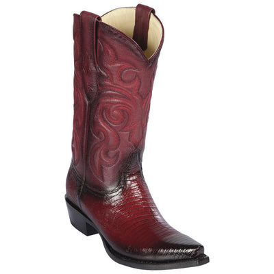 LOS ALTOS BOOTS MENS #940743 SNIP TOE | GENUINE TEJU LIZARD BOOTS | COLOR FADED BURGUNDY image 0
