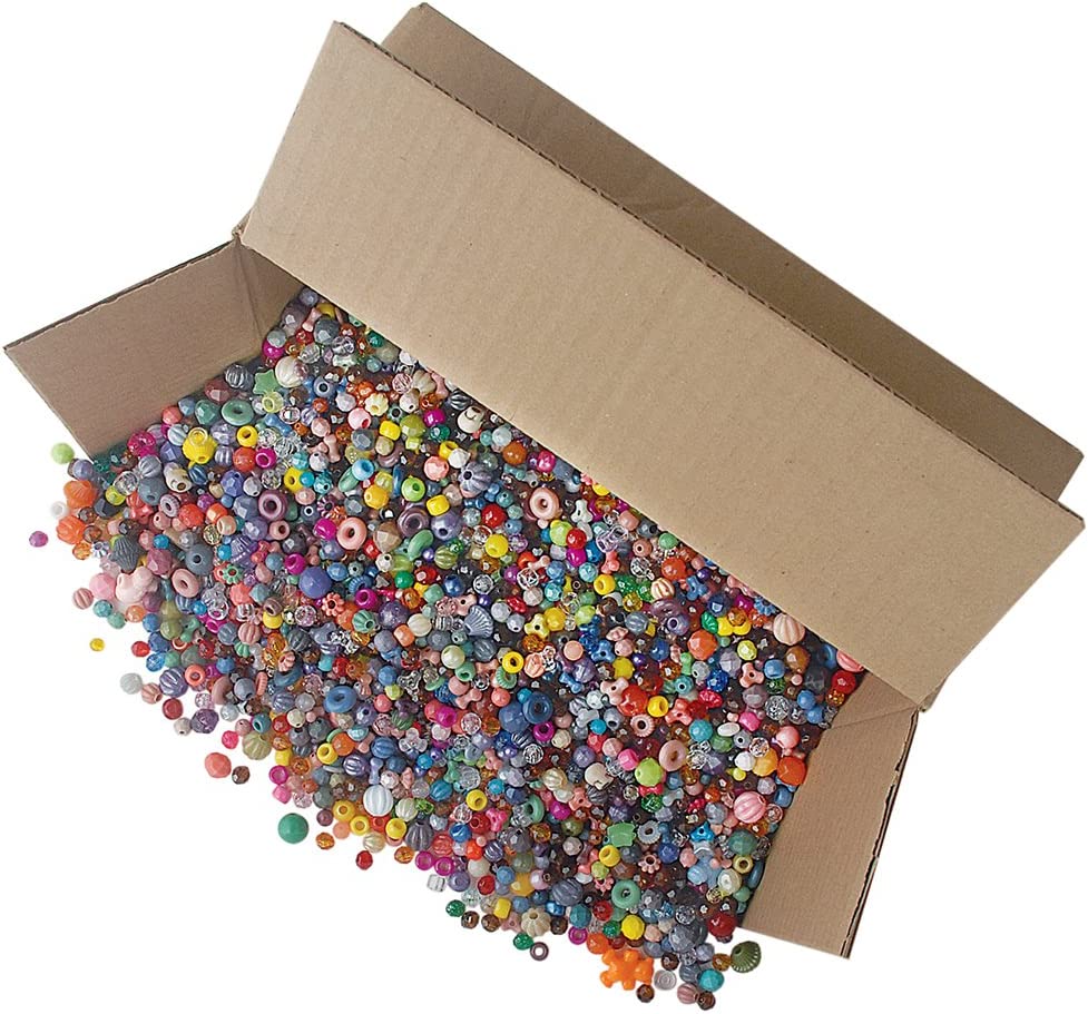 The Beadery Bonanza 5LB of Mixed Craft Beads, Sizes, Multicolor image 0