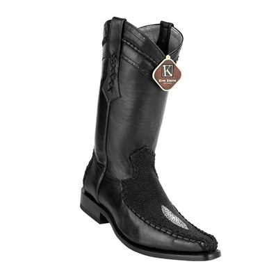 MEN'S KING EXOTIC BOOTS GENUINE STINGRAY EUROPEAN TOE BLACK (477BD1205) image 0