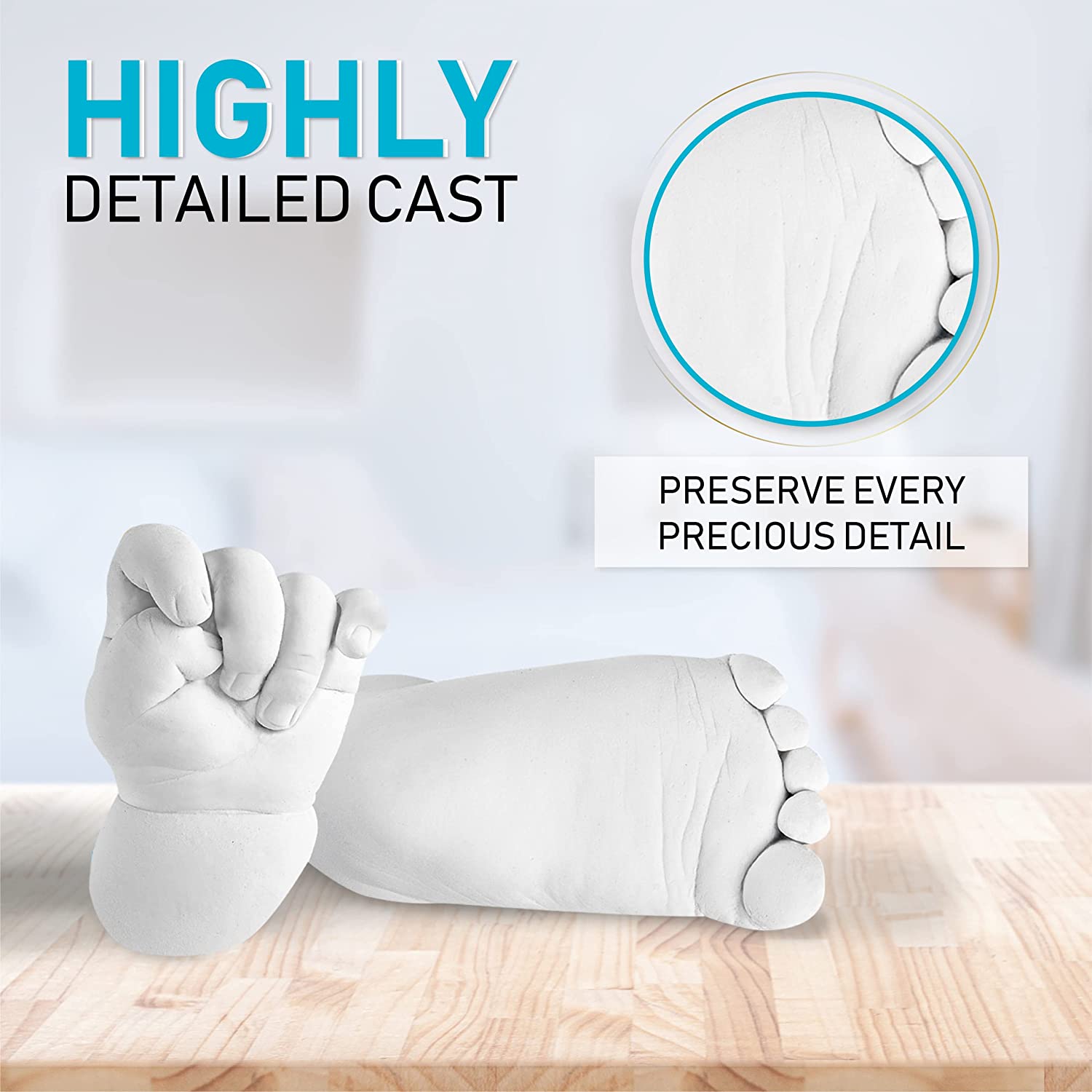 Hula Home Baby Keepsake Hands Casting Kit | Plaster Hand Molding Kit for Infant Hand &amp; Foot Mold | Hand Mold Sculpture Kit for Newborns, Toddlers, Babies | Baby Gifts image 6