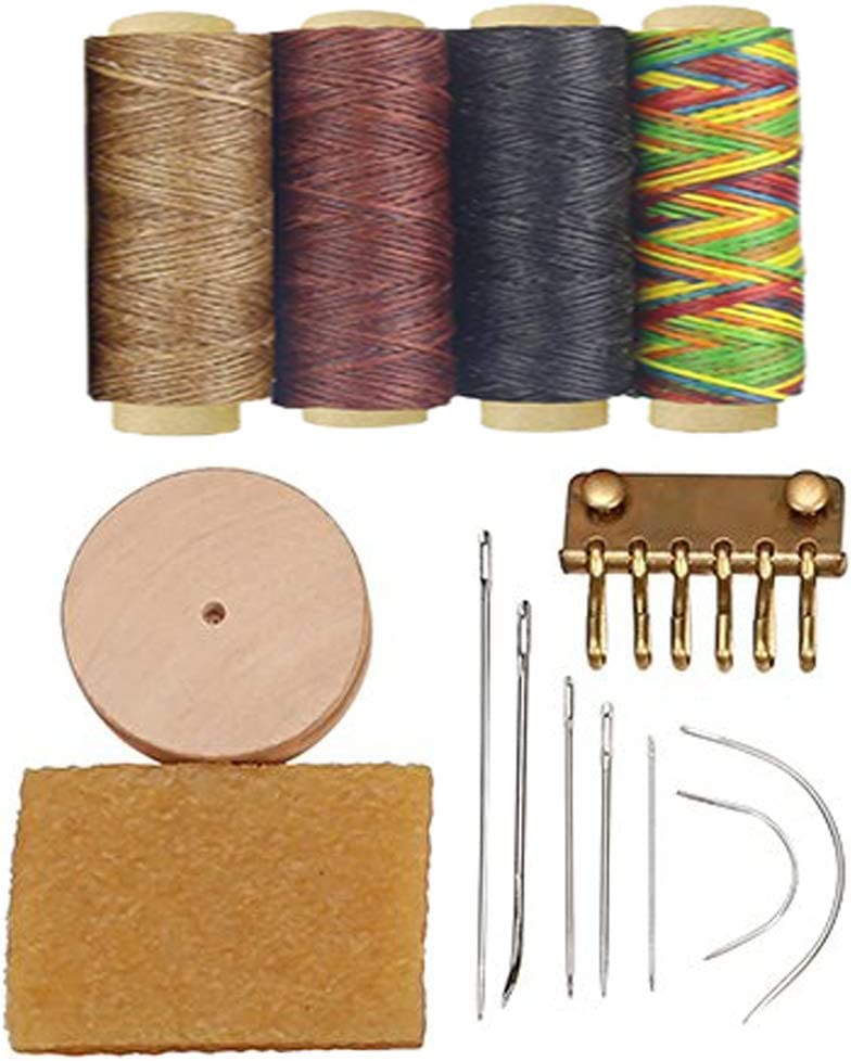 Leathercraft Working Tools Kit, Leather Craft Stamping Tools with Cutting Mat, Stitching Groover, Prong Punch, Snaps, Rivets Kit and Professional Stitching Sewing Tools for DIY Leathercraft image 4