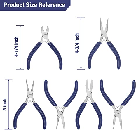 WORKPRO 7-Piece Jewelry Pliers Set, Professional Pliers for Jewelry Making Tools with Easy Carrying Pouch, Wire Cutters for Jewelry Making, Chain Nose Pliers, Craft Pliers, Earring Pliers image 1