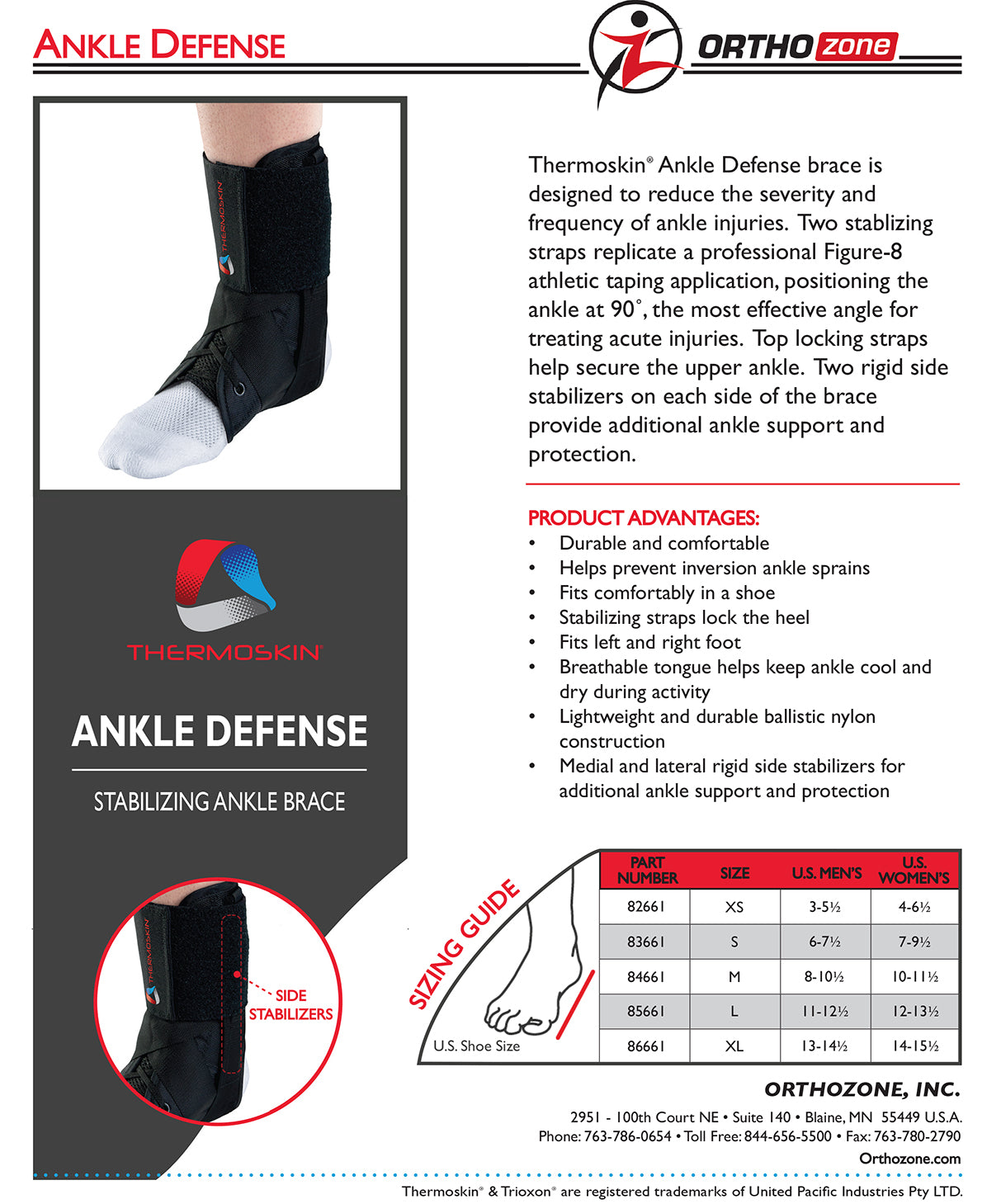 Thermoskin Ankle Defense Brace, Black, 8*661 image 2