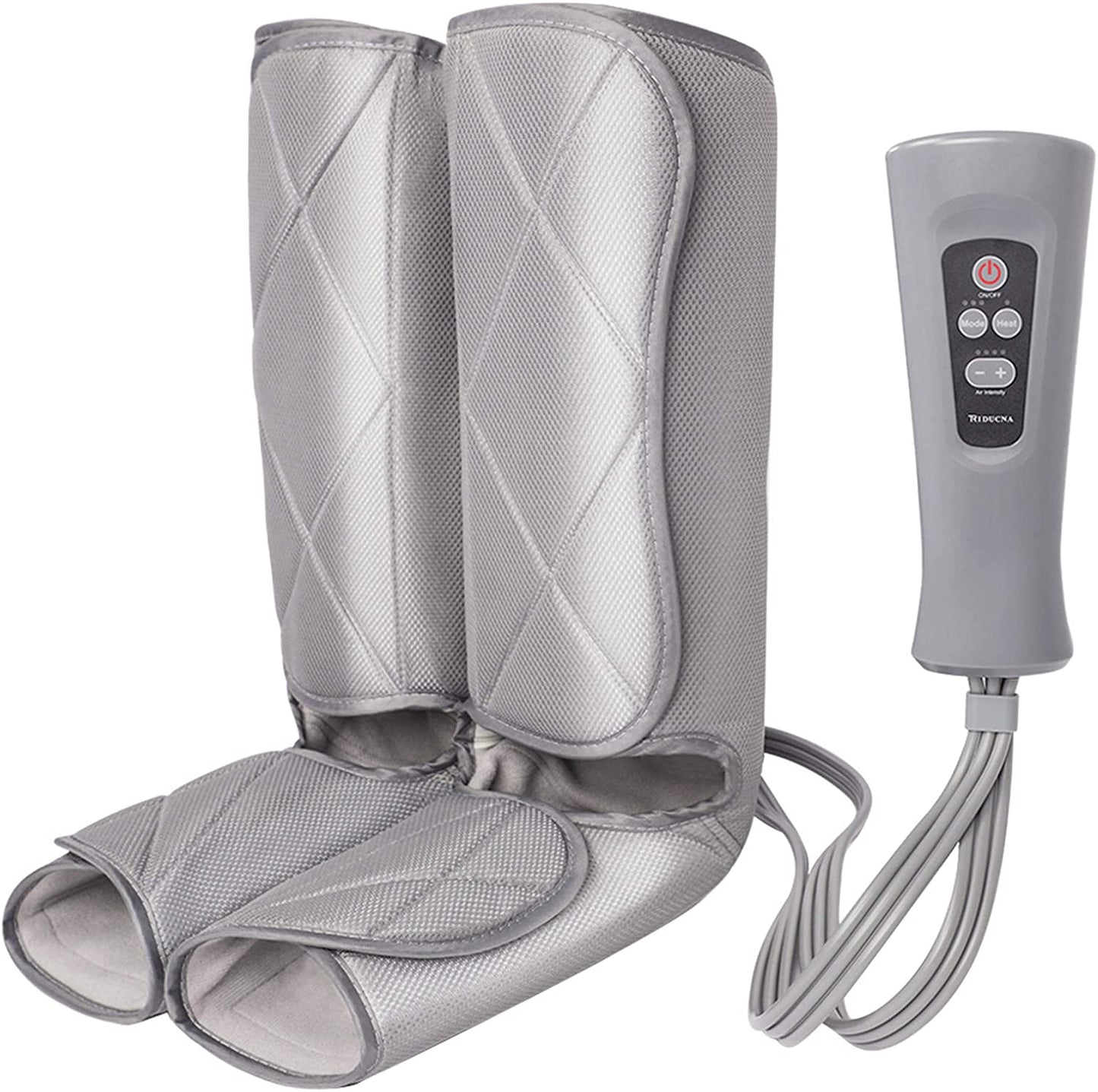 Leg Compression Massager Foot and Calf Massager Machine with Optional Heat 3 Modes 4 Intensities Handheld Controller for Feet, Legs, Calves Muscle Relaxation - Home and Office Use image 0