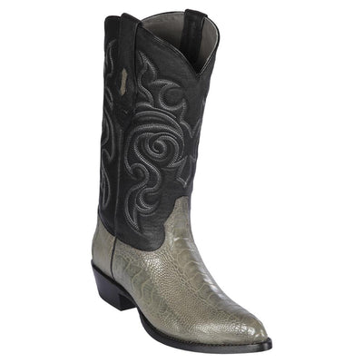 LOS ALTOS BOOTS MENS #990509 J TOE | GENUINE OSTRICH LEG BOOTS | COLOR GRAY image 0