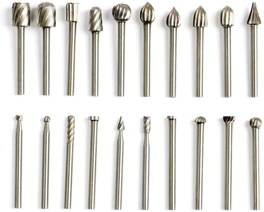 20 PCS HSS Routing Router Grinding Bit Set Burr Speed Kit for Dremel Wood Working Tools Carving Drilling image 0