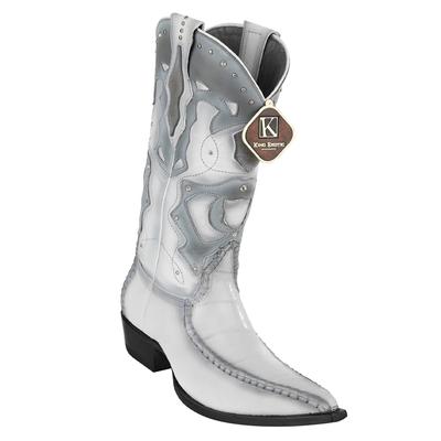 MEN'S KING EXOTIC EEL BOOTS 3X TOE HANDCRAFTED WHITE (495V20828) image 0