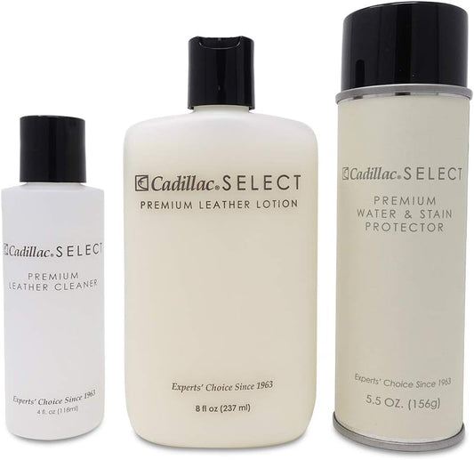 Cadillac Select Premium Leather Care Kit — Cleaner, Lotion & Protector