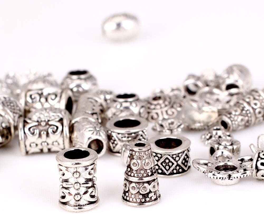 Incredible art 100-Piece Bali Style Jewelry Making Metal Bead Caps Deluxe New Mix, Silver image 3