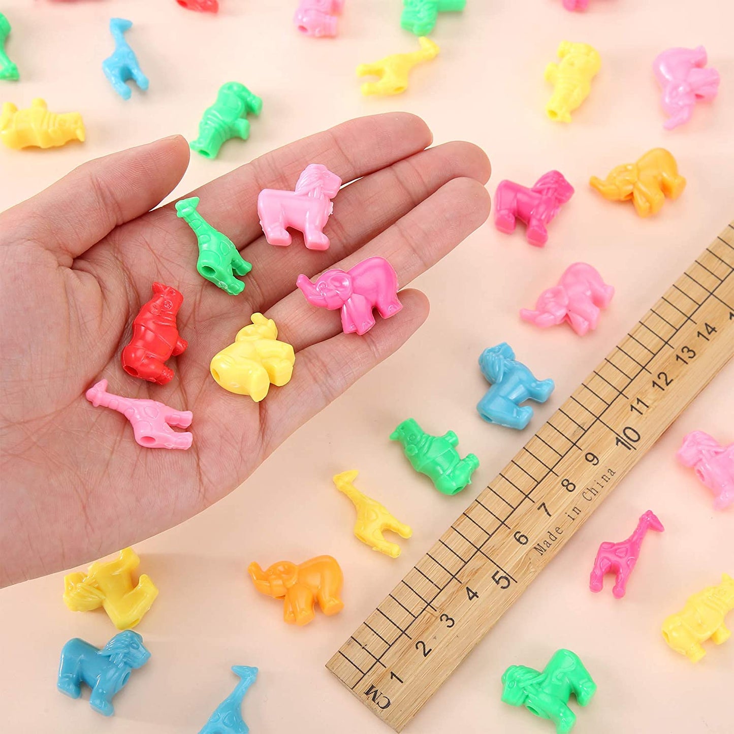 180 Pcs Animal Shaped Beads Zoo Animal Pony Bead Charms Plastic Colorful Craft Beads 0.66 Pounds with Various Animal Design for Kids DIY Jewelry Craft Making Necklace Bracelet Supplies image 2