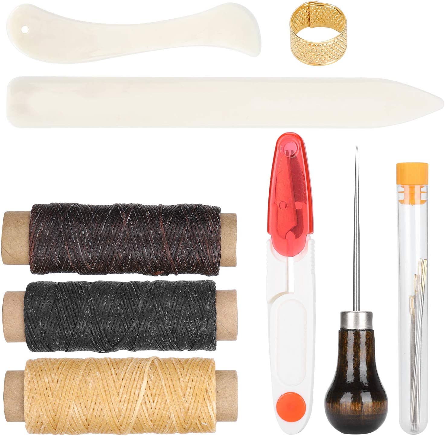 CUTULAMO Leather Tools, Sewing Kit Leather Sewing Tools Leather Craft DIY Tool Portable for Leather Work for Home image 7