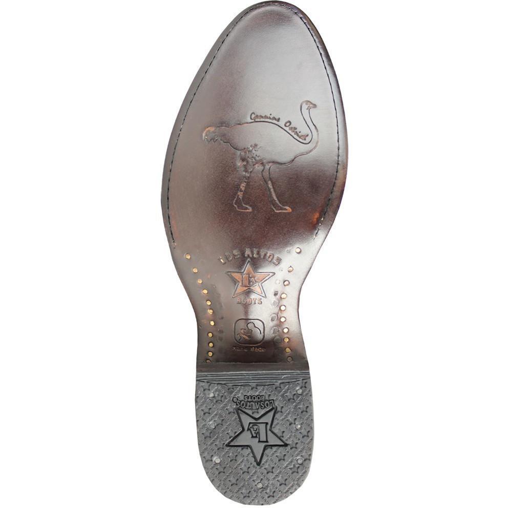 Los Altos Boots Mens #650307 Round Toe | Genuine Full Quill Ostrich Boots Handmade | Color Brown image 1