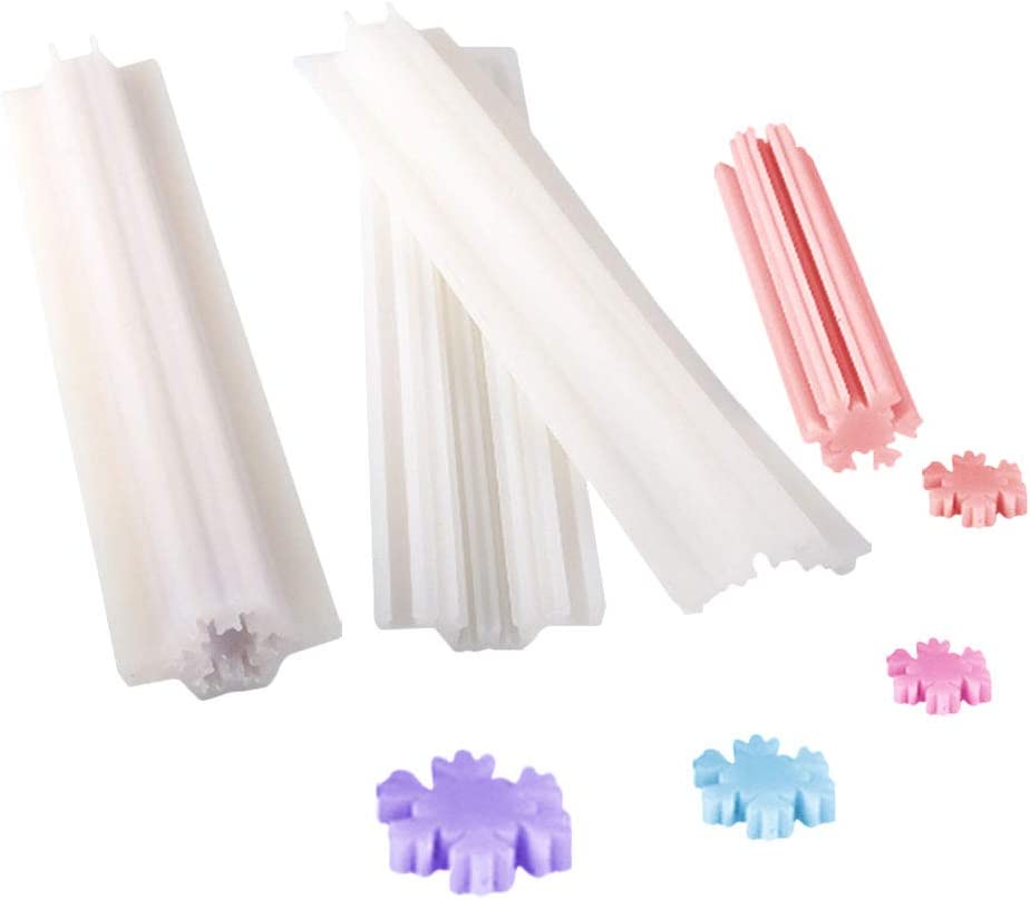 Silicone Candle Mold Long Tube Mousse Dessert Mold 3D DIY Handmade Soap Tube Model Ice Cream Pudding Molds Snowflake Shape Fondant Mould Embed Soap Making Supplies Cake Craft Baking Decorating Tools image 3
