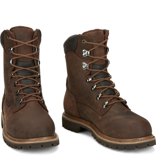 Chippewa Men's Birkhead 8" Waterproof Steel Toe Insulated - Tough Bark (55069) - Front View