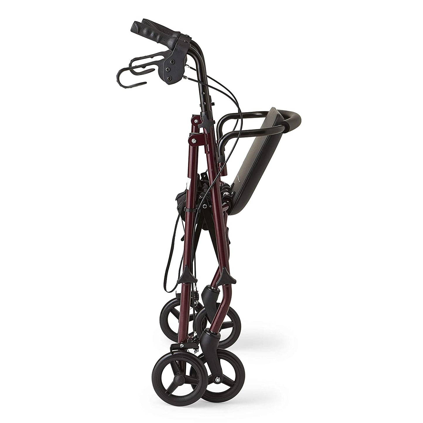 Healthcare Direct Steel Rollator Walker with 350 lb. Weight Capacity, Burgundy image 1
