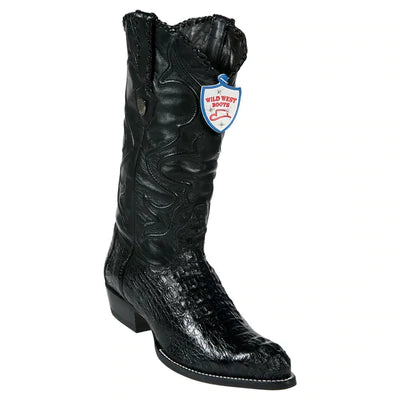 WILD WEST BOOTS #2990205 MEN'S | COLOR BLACK| MEN'S WILD WEST CAIMAN HORNBACK J TOE BOOTS HANDCRAFTED image 0
