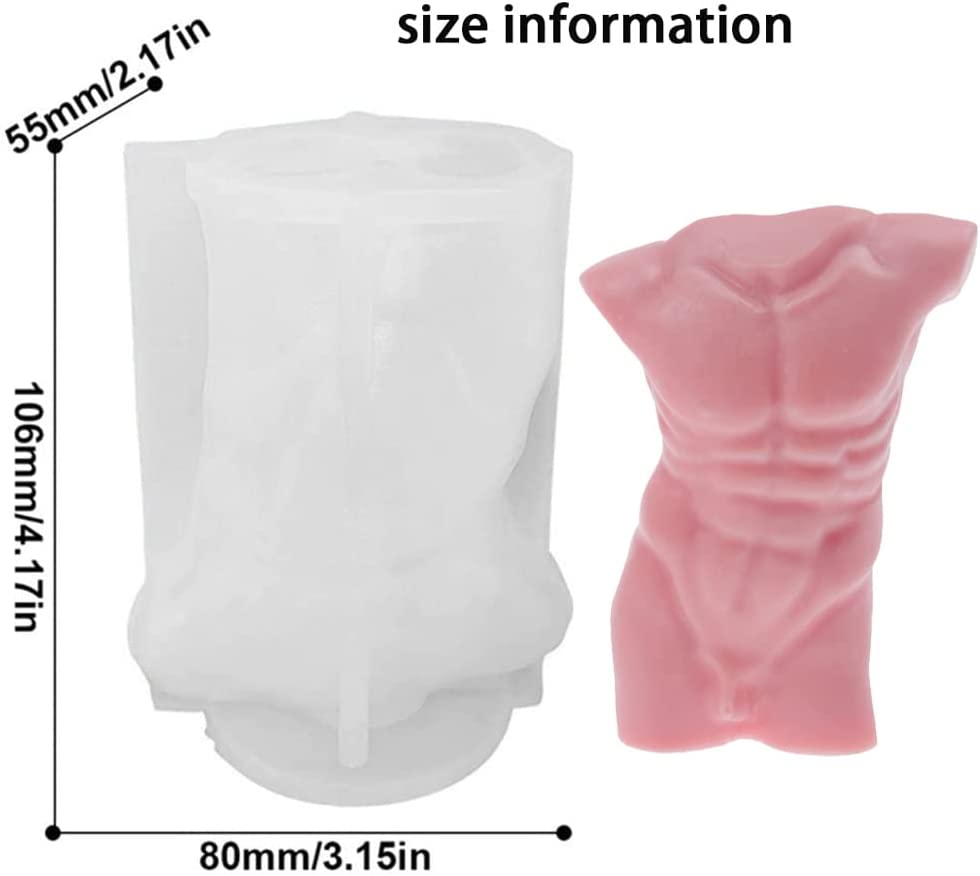 ZIIVARD 2 Pieces 3D Human Body Molds Silicone Candle Mold Female Male Woman Men Sculpture Model Candle Making Wax Mould DIY Crafts Cake Soap Making (Women&amp;Men) image 2