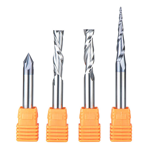 SpeTool CNC Router Bits Carving Set for Wood Profile V Groove Engraving Solid Carbide 1/4 Inch Shank image 0
