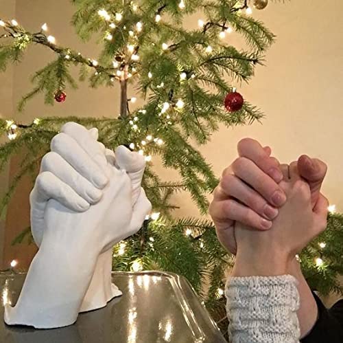 Luna Bean Keepsake Hands Casting Kit | DIY Plaster Statue Casting Kit | Hand Holding Craft for Couples, Adult &amp; Child, Wedding, Friends, Anniversary image 1