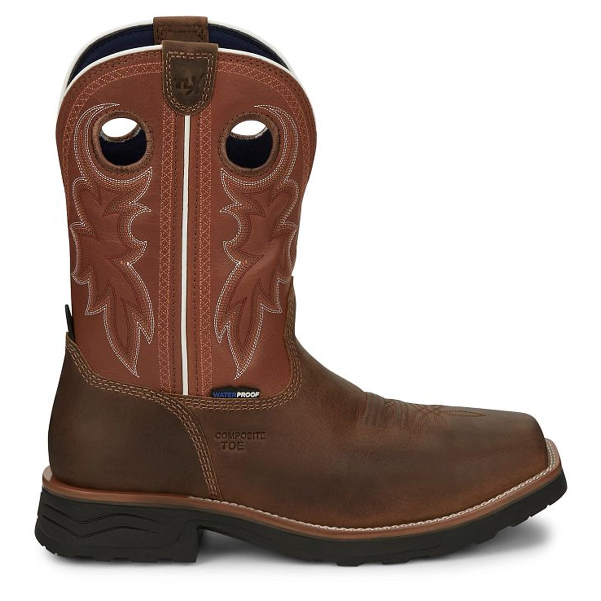 Tony Lamas Boots Men's Footwear Work Fireball 11" Composite Toe WAterproof Work Boot Color Tan image 2