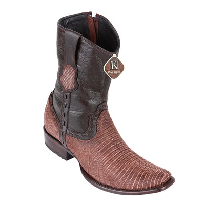 MEN'S KING EXOTIC TEJU LIZARD BOOTS DUBAI TOE HANDCRAFTED SANDED BROWN (479B0735) image 0