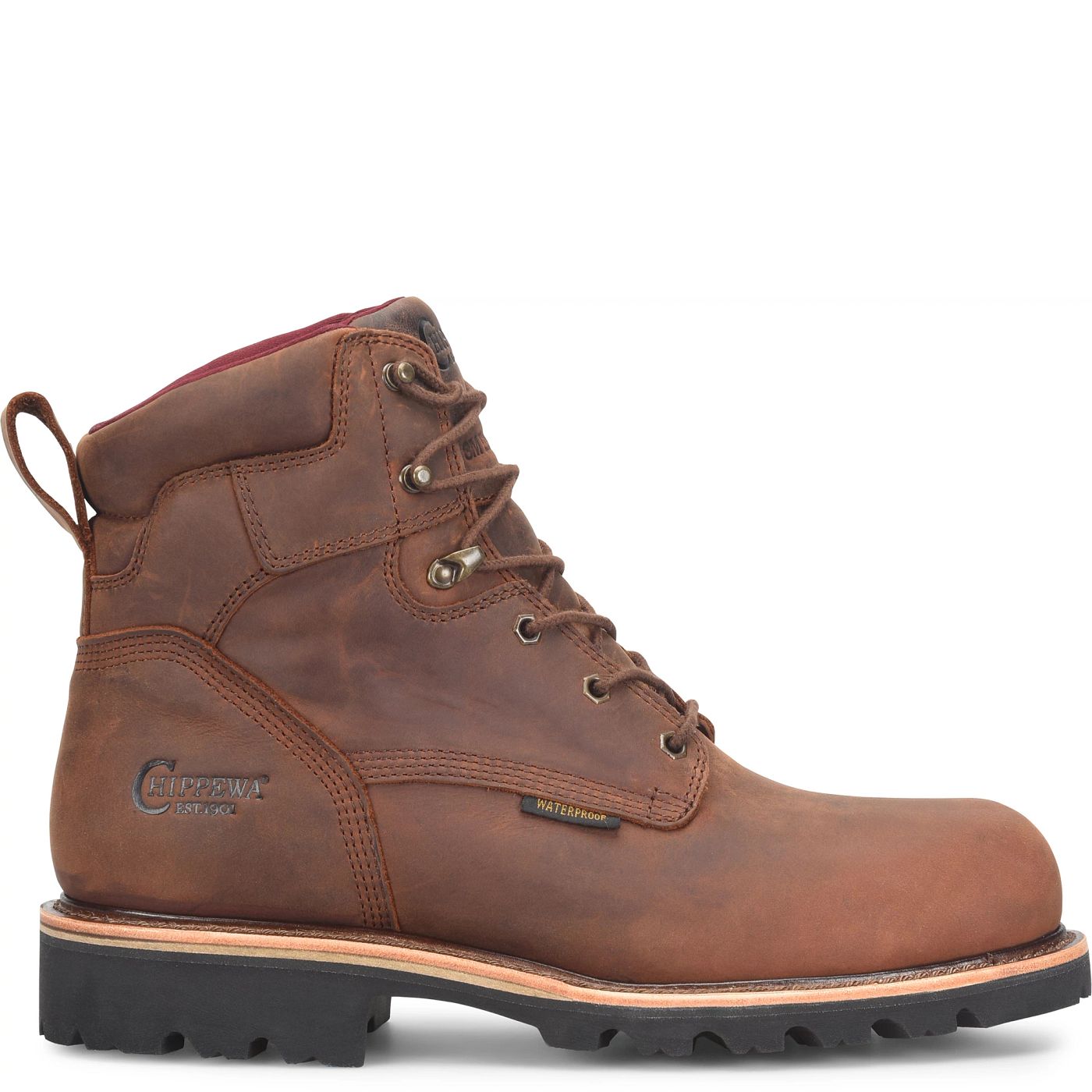 Chippewa Men's Super DNA 6" Waterproof Steel Toe Lace-Up - Walnut (59207) - View 3