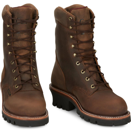 Chippewa Men's Super DNA 9" Waterproof Insulated Steel Toe Logger - Tan (59405) - Front View