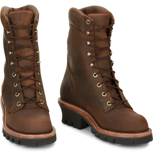 Chippewa Men's Super DNA 9" Waterproof Logger - Tan (59408) - Front View