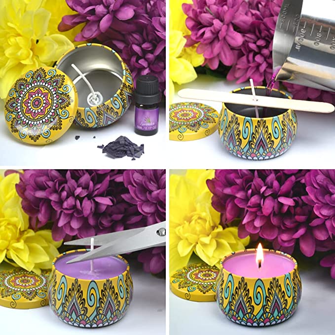 Candle Making Kit - Soy Wax Candle Making Set - Storage Box with Glass Jars &amp; Complete Candle Making Supplies - DIY Craft Kits for Adults - Arts and Crafts - Perfect Gift for Any Occasion image 2