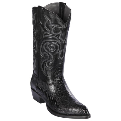 LOS ALTOS BOOTS MENS #990505 J TOE | GENUINE OSTRICH LEG BOOTS | COLOR BLACK image 0