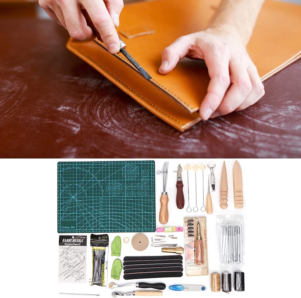 50pcs Leather Tools, Leather Sewing Kit, Hand-Work for Home Studio image 3