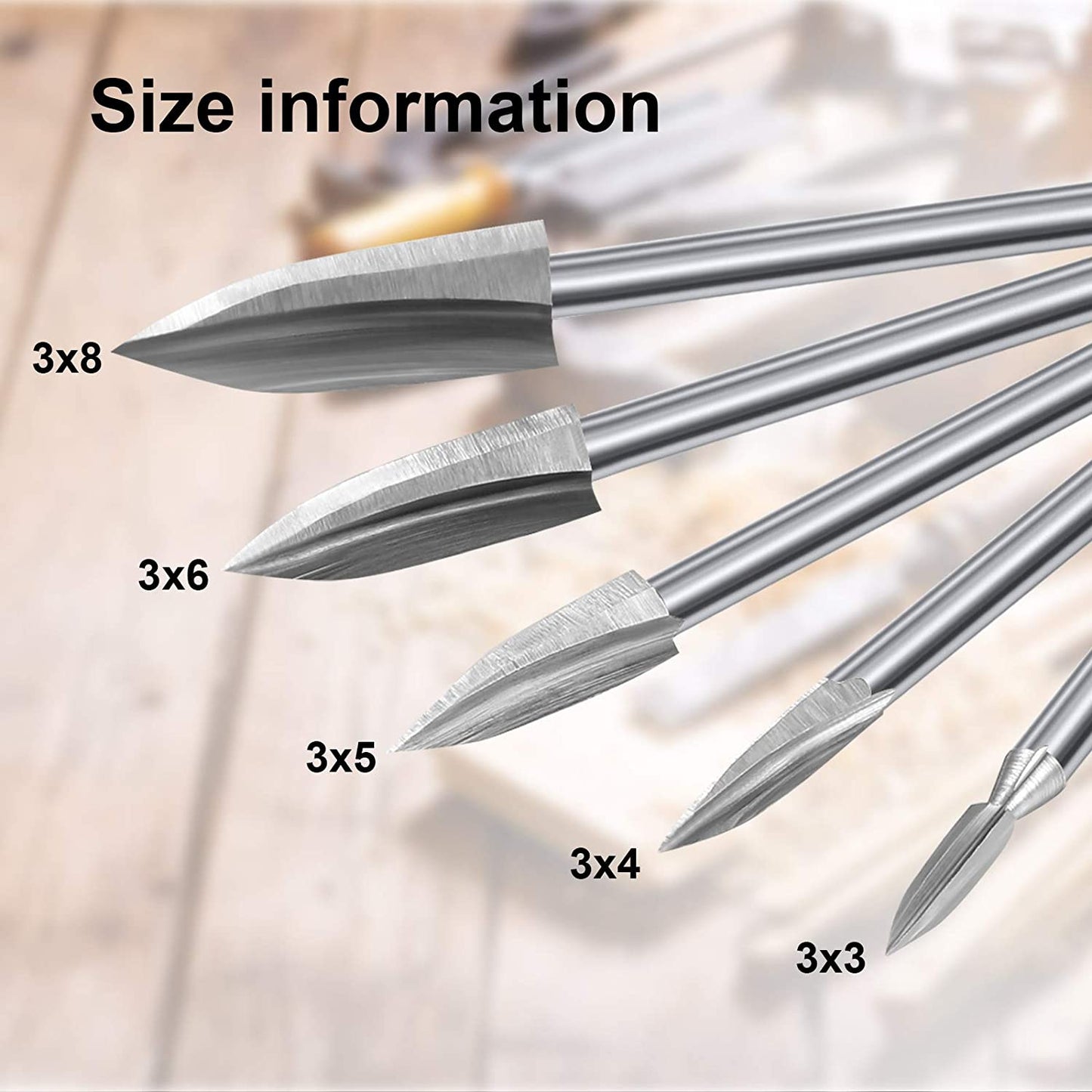 15 Pieces Wood Carving Engraving Drill Bit Woodworking Drill Bit DIY Wood Carving Tools Accessories for Rotary Tools image 2